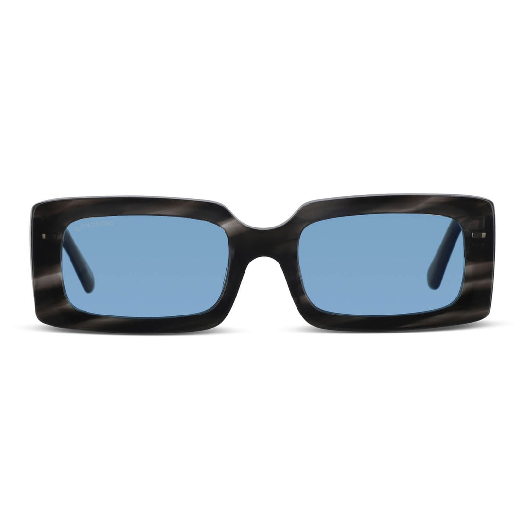 Sunglasses rectangular acetate polarized blue for men and women Bonoboss #color_gris