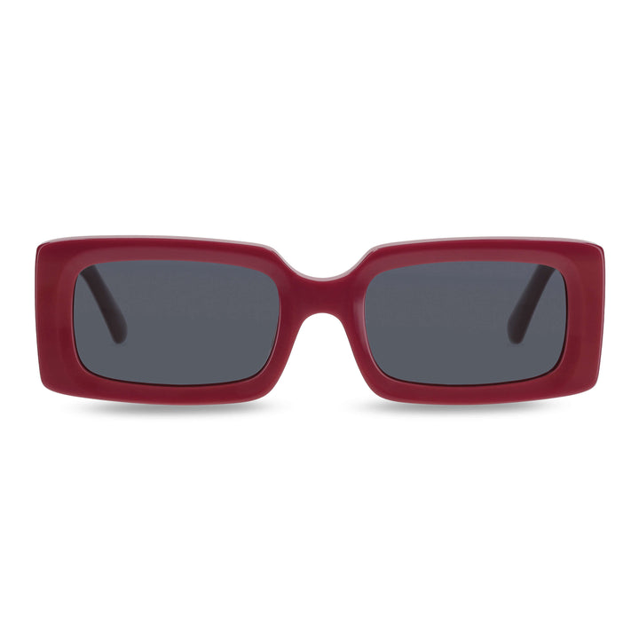Sunglasses rectangular acetate polarized red cristal black for men and women Bonoboss #color_rojo
