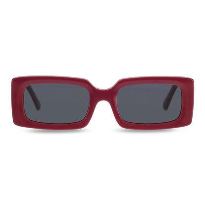 anteojos de sol rectangulares de acetato polarizados color rojo cristal negro para hombre y mujer #color_rojo