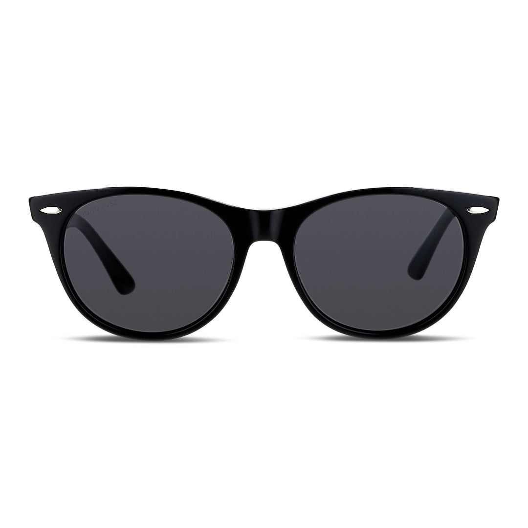 Sunglasses oval polarized acetate for men and women black Bonoboss #color_negro