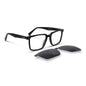 armazones opticos con clip de sol polarizado rectangulares marco optico acetato sustentable biodegradable para hombre y mujer de cara redonda grande de color #color_negro