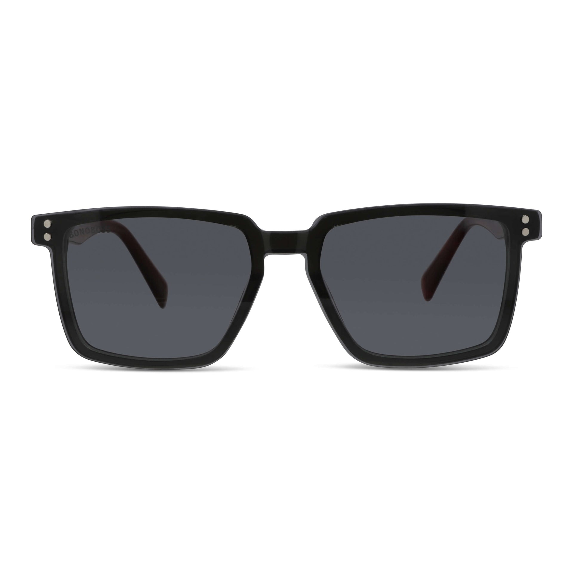 armazones opticos con clip de sol polarizado rectangulares marco optico acetato sustentable biodegradable para hombre y mujer de cara redonda grande vista frontal de color #color_carey