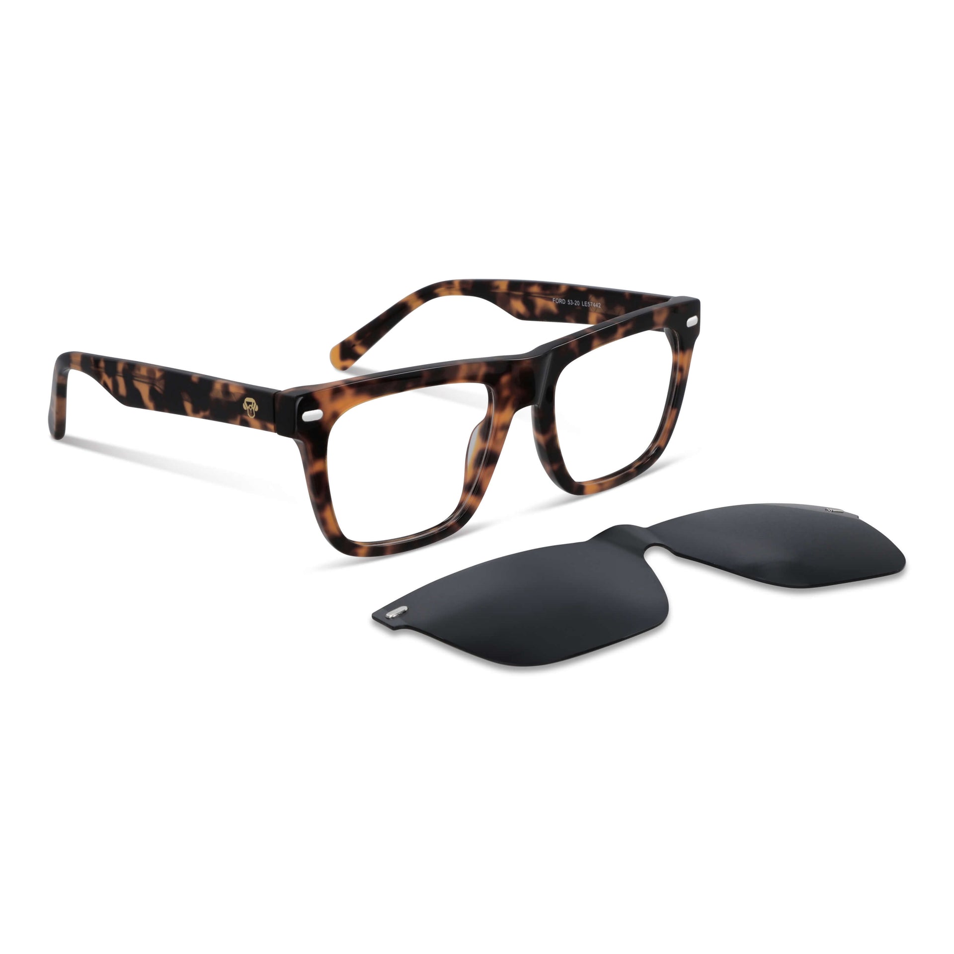 anteojos gafas opticas lentes armazones clip sol polarizado plastico acetato sustentable reciclado xl extra grande con receta moda hombre mujer cara redonda grande #color_carey