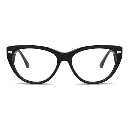 anteojos gafas opticas lentes armazones clip sol polarizado plastico acetato sustentable reciclado con receta moda hombre mujer vista frontal marcos opticos para mujer de cara redonda grande #color_negro