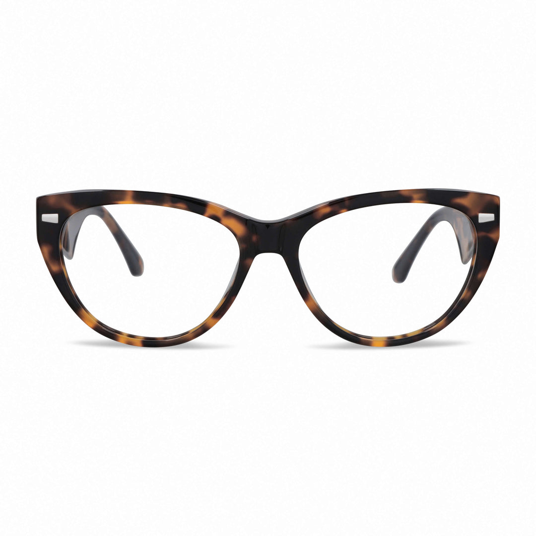 Eyeglasses eyewear opticas lenses frames polarized sun clip-on plastic sustainable acetate recycled prescription moda men women front view optical frames for women round face large with sun clip-on polarized Bonoboss #color_carey