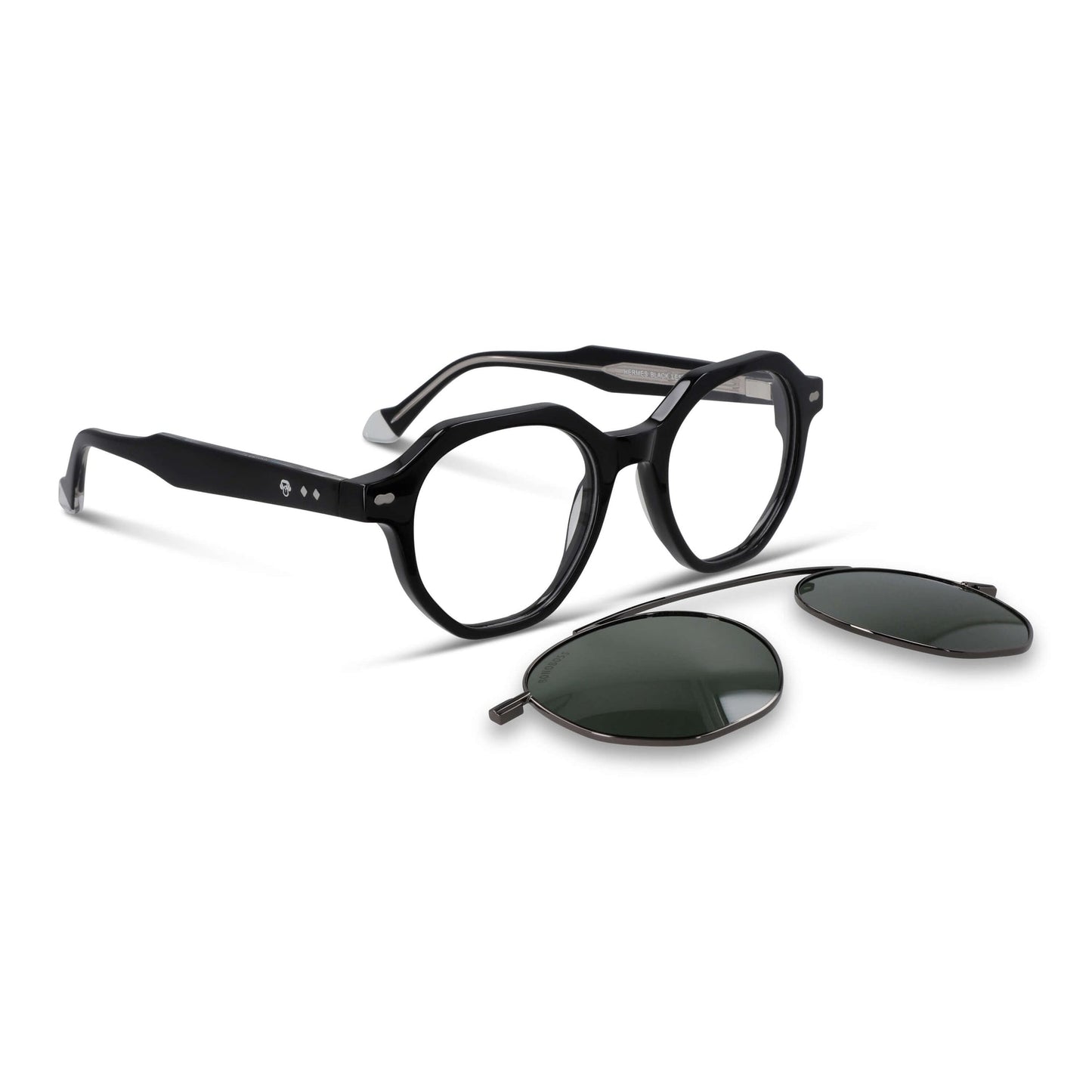 anteojos lentes opticos con clip de sol polarizado para hombre y mujer exclusivos con y sin receta filtro azul amarillo #color_negro