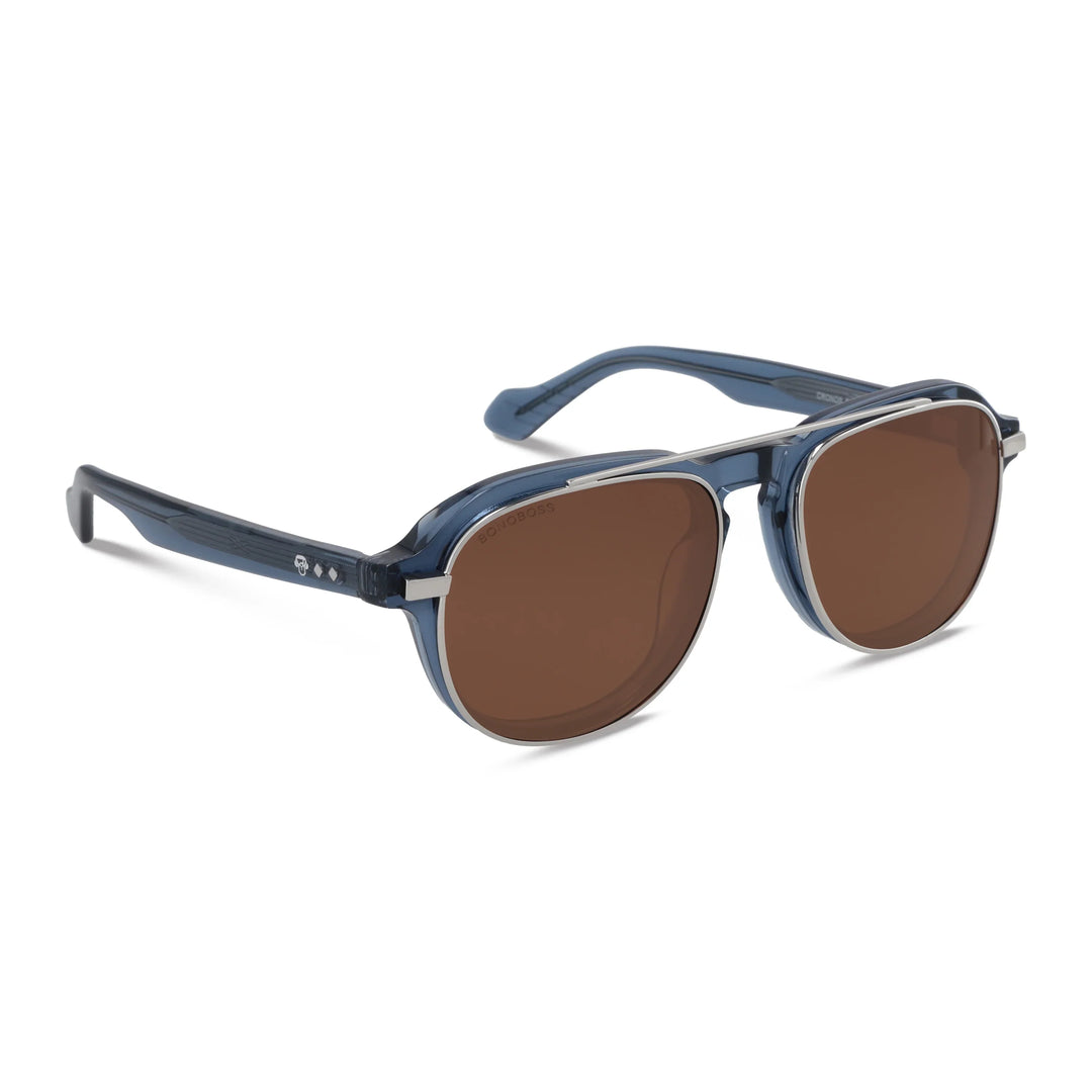 Eyeglasses lenses optical with sun clip-on polarized for men and women exclusivos with and sin prescription blue light filter amarillo Bonoboss #color_azul