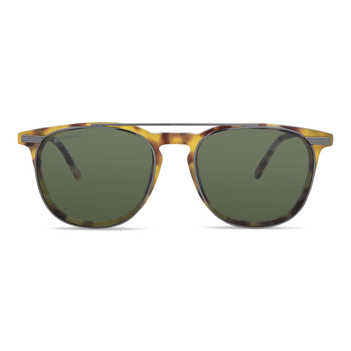 Frames optical round for men and women with sun clip-on polarized marca bonoboss sustainable optical wholesale #color_amarillo