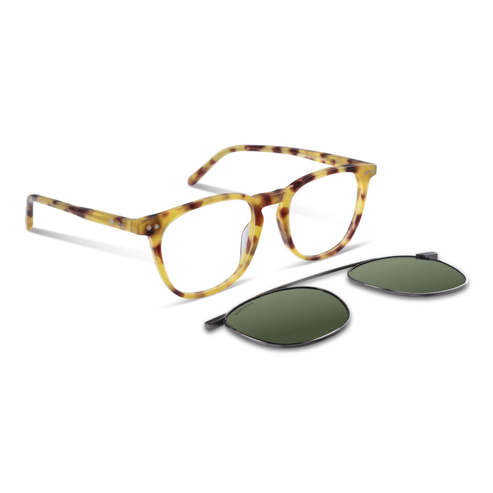 Frames optical round for men and women with sun clip-on polarized marca bonoboss sustainable optical wholesale #color_amarillo