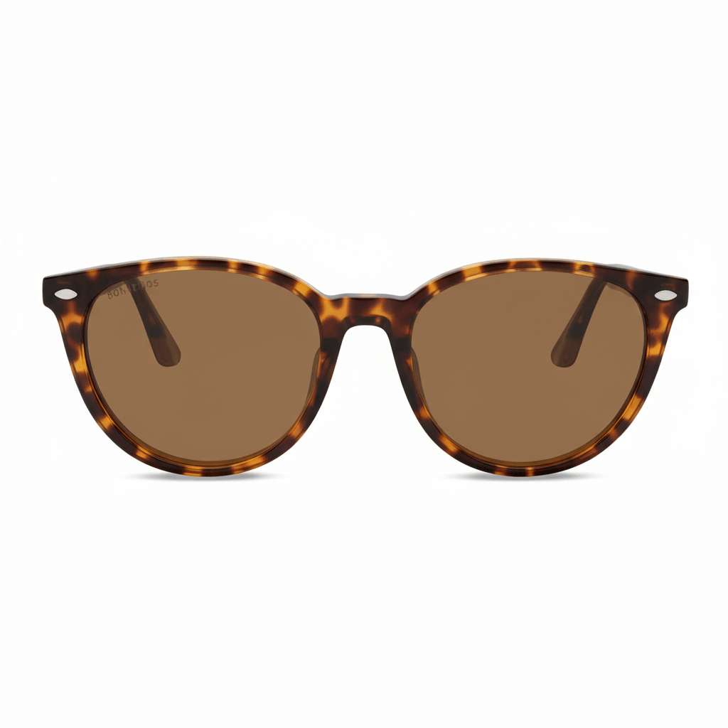 La front view unas eyewear sunglasses polarized tortoise with color lenses brown . estos lenses quedan bien in womenes and mens round face Bonoboss #color_carey