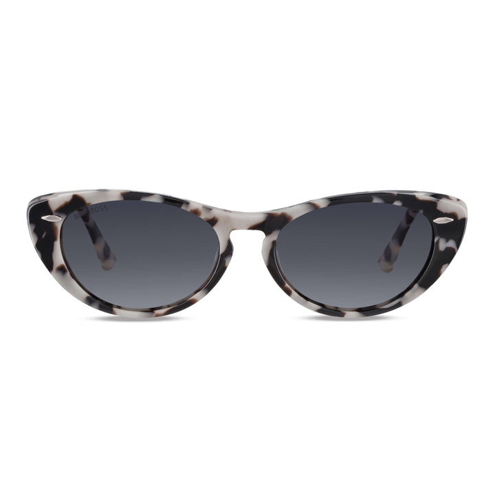 La front view unos sunglasses polarized color tipo marmoleado bonoboss in sustainable acetate #color_marble