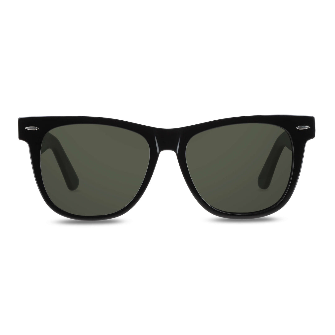Sunglasses polarized oval for men and women modelo wayfarer rayban g15 distribuidor optical wholesale sustainable recycled plastic Bonoboss #color_negro