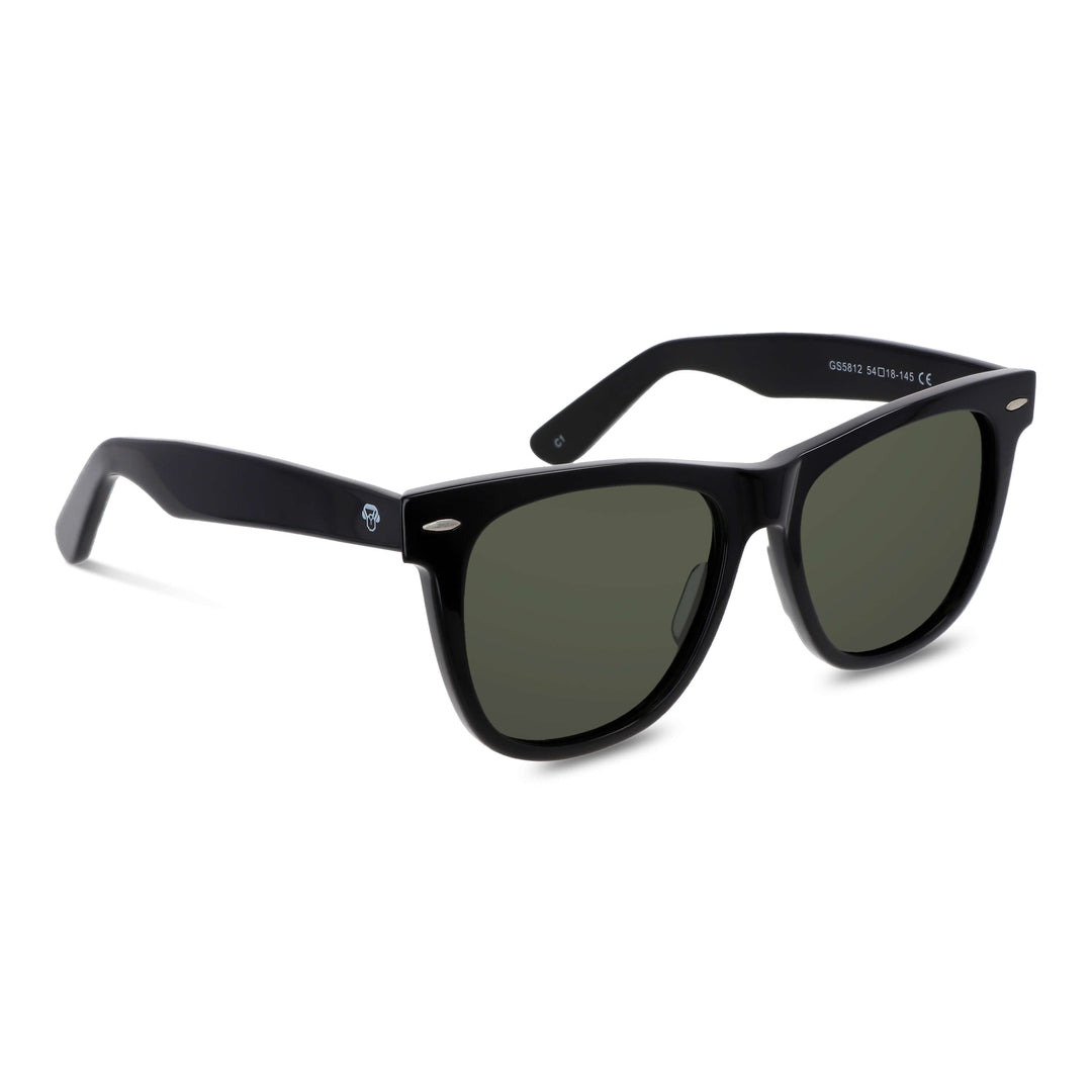 Sunglasses polarized oval for men and women modelo wayfarer rayban g15 distribuidor optical wholesale sustainable recycled plastic Bonoboss #color_negro
