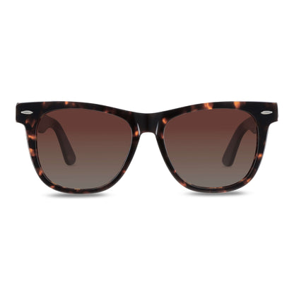 lentes de sol polarizados ovalados hombre y mujer modelo wayfarer de rayban carey café distribuidor mayorista de opticas sustentable reciclado plastico  #color_carey