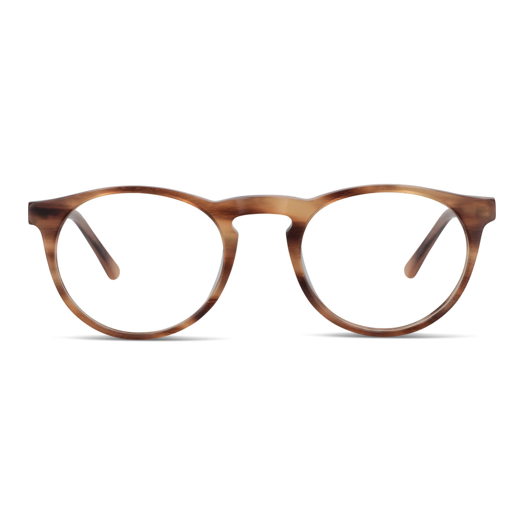 Eyeglasses optical round smalls for women men and kids in material sustainable Bonoboss #color_brown