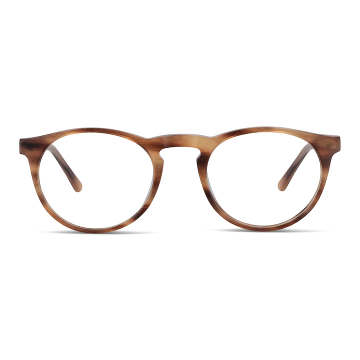 Eyeglasses optical round smalls for women men and kids in material sustainable Bonoboss #color_brown