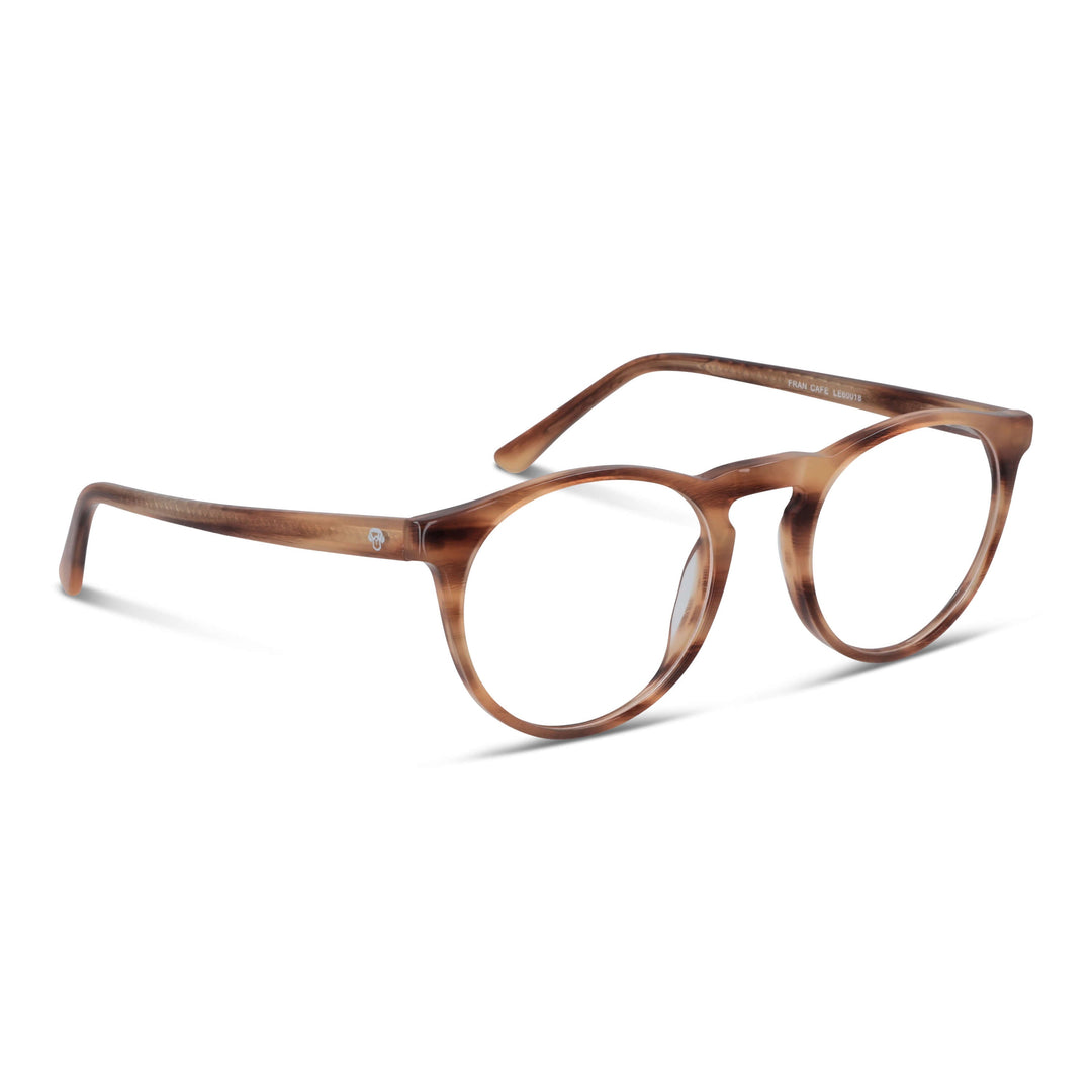 Eyeglasses optical round smalls for women men and kids in material sustainable Bonoboss #color_brown