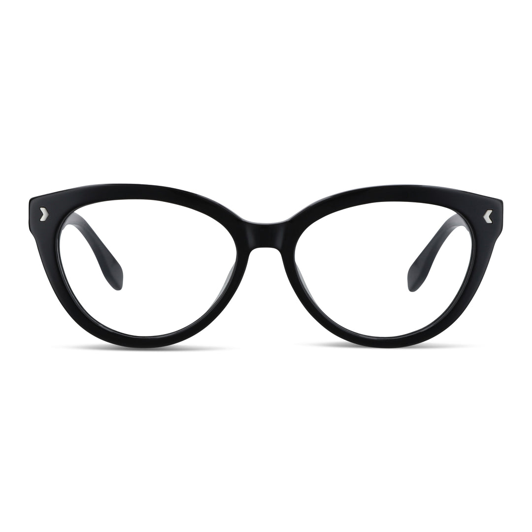 Eyeglasses optical agate pattern for women round face large xl oversize Bonoboss #color_negro