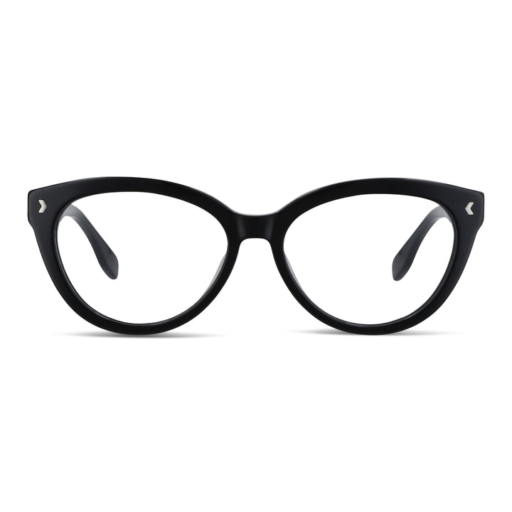 Eyeglasses optical agate pattern for women round face large xl oversize Bonoboss #color_negro