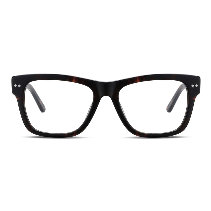 Front view unos eyeglasses or frames optical moda tortoise and forma square gruesos for men men women round face optical multifocales bifocales prescription mayorista distribuidor sustainables Bonoboss #color_carey