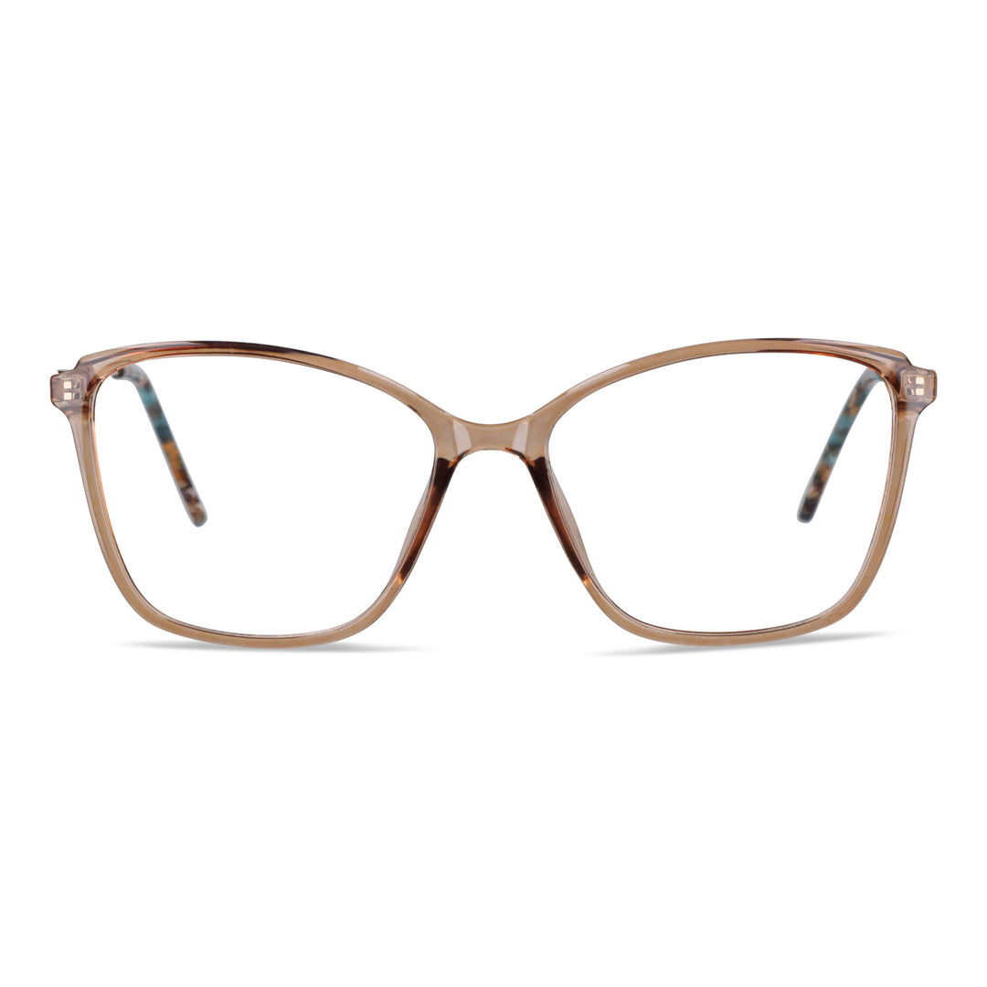 Eyeglasses optical for women round face large with acetate color durazno front view. distribuidor optical wholesale lenses recycled plastic Bonoboss #color_champagne