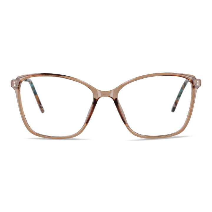 Eyeglasses optical for women round face large with acetate color durazno front view. distribuidor optical wholesale lenses recycled plastic Bonoboss #color_champagne