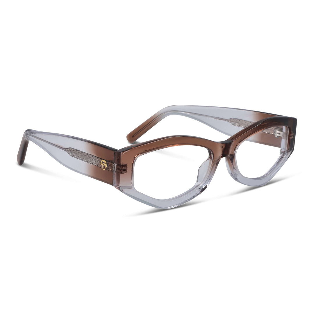 Lenses eyeglasses or eyewear optical geometricos moda acetate livianos and delgados for women Bonoboss #color_honey-crystal