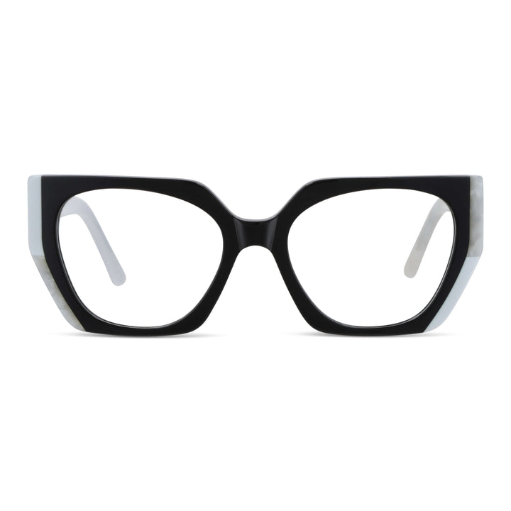 Eyeglasses optical frames oversize xl for women round face large diseñador moda Bonoboss #color_negro