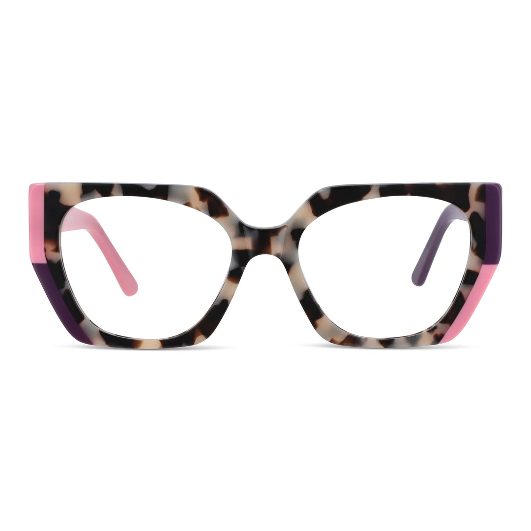 Eyeglasses optical frames oversize xl for women round face large diseñador moda Bonoboss #color_pink