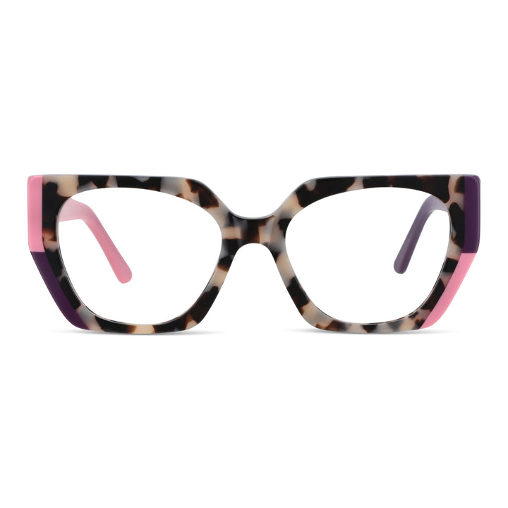 Eyeglasses optical frames oversize xl for women round face large diseñador moda Bonoboss #color_pink