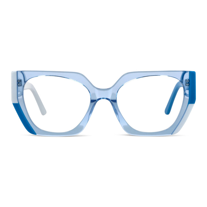 Eyeglasses optical frames oversize xl for women round face large diseñador moda Bonoboss #color_azul