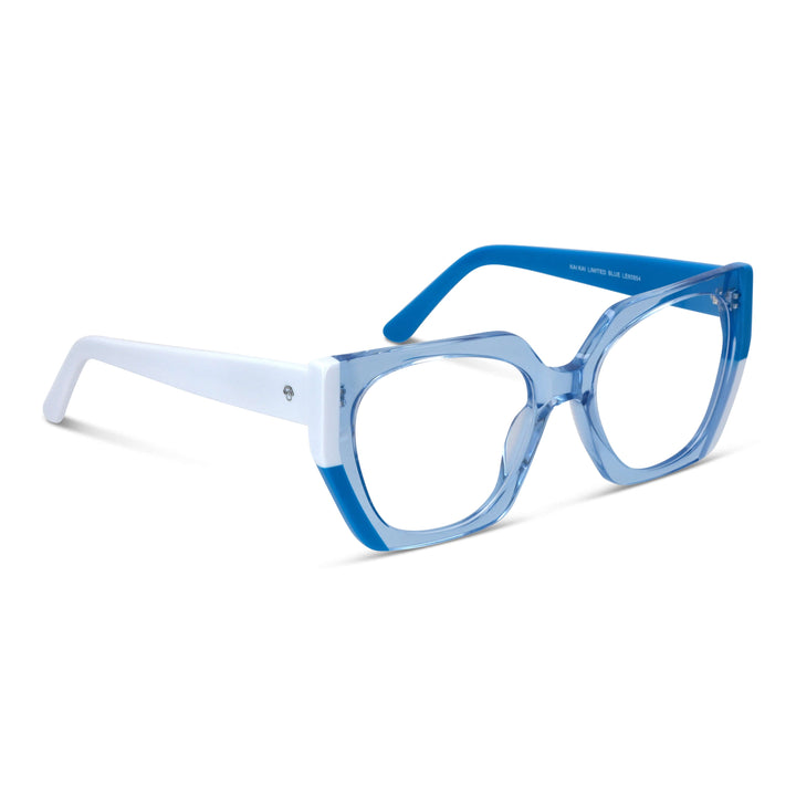 Eyeglasses optical frames oversize xl for women round face large diseñador moda Bonoboss #color_azul
