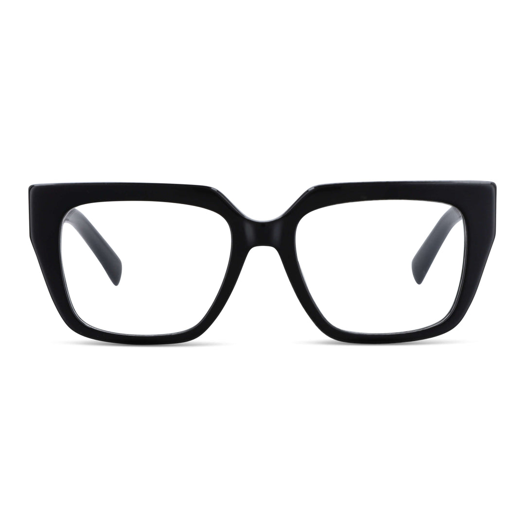 Eyeglasses optical frames oversize xl for women round face large Bonoboss #color_negro