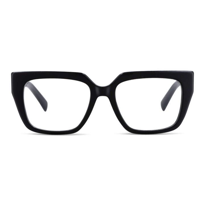 Eyeglasses optical frames oversize xl for women round face large Bonoboss #color_negro