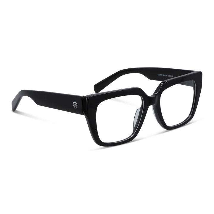 Eyeglasses optical frames oversize xl for women round face large Bonoboss #color_negro