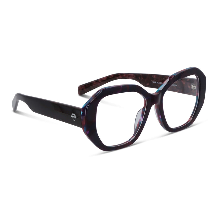 Lentes graduados Gaia color gris espacial (bio-acetato geométrico), vista frontal #color_space