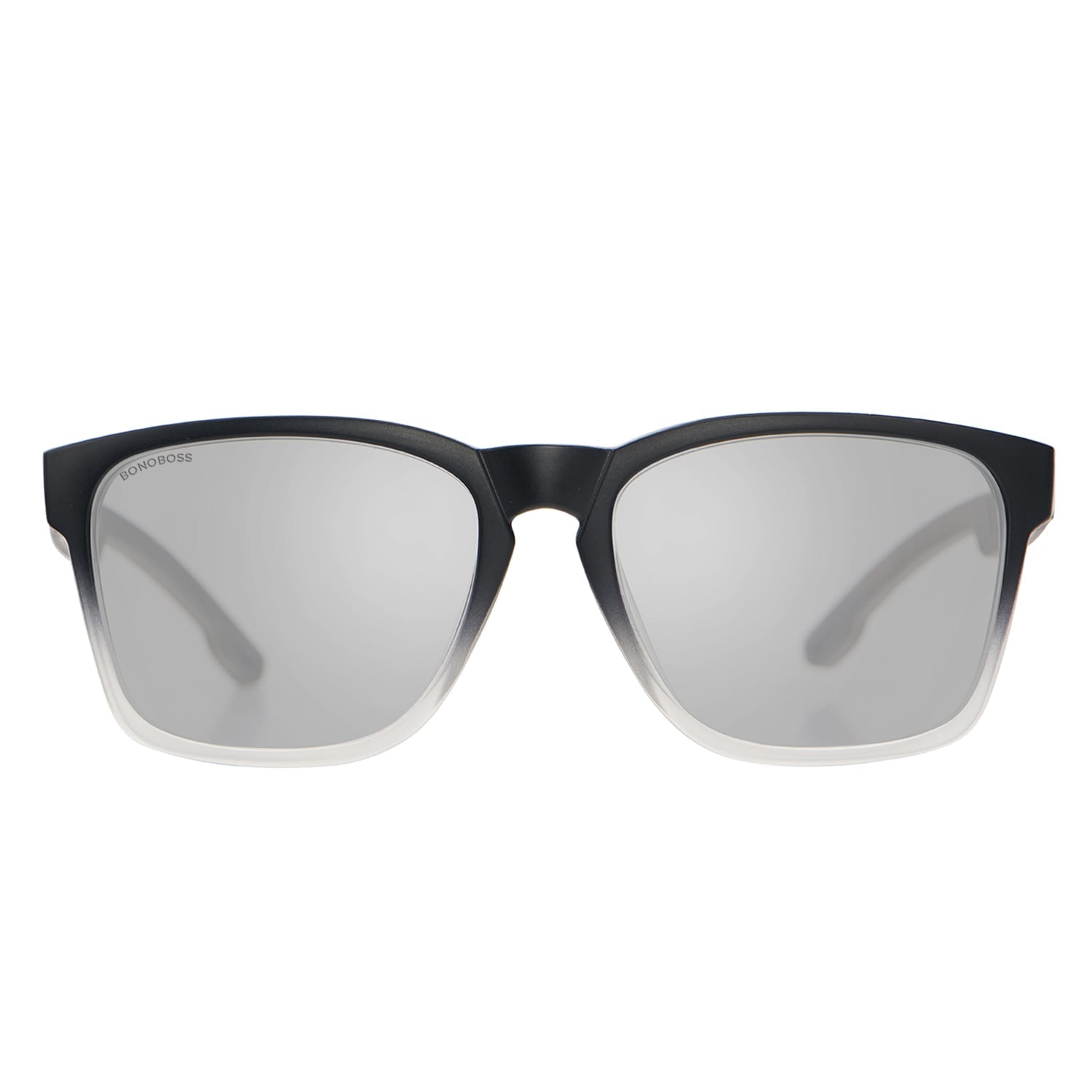 anteojos de sol rectangulares polarizados negros para hombre y mujer con lentes de color espejado plateado #color_espejado-gris 