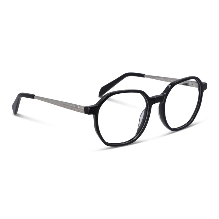 Lenses octagonales geometricos optical acetate and stainless steel livianos and delgados for men and women baratos Bonoboss #color_negro