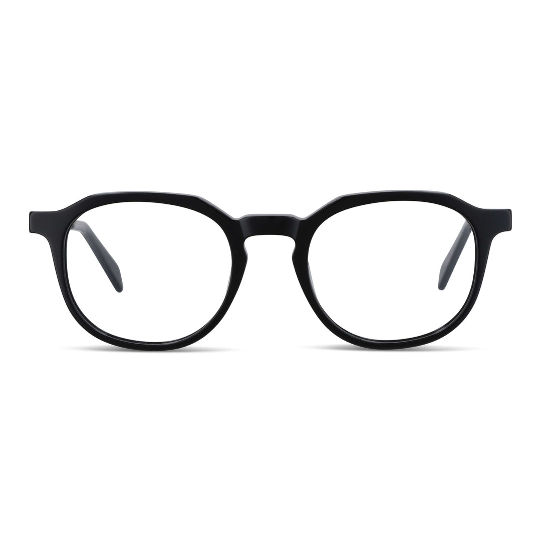 Eyeglasses frames optical octagonales geometricos men women sustainable acetate Bonoboss #color_negro