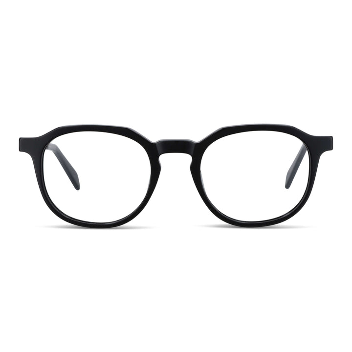 Eyeglasses frames optical octagonales geometricos men women sustainable acetate Bonoboss #color_negro
