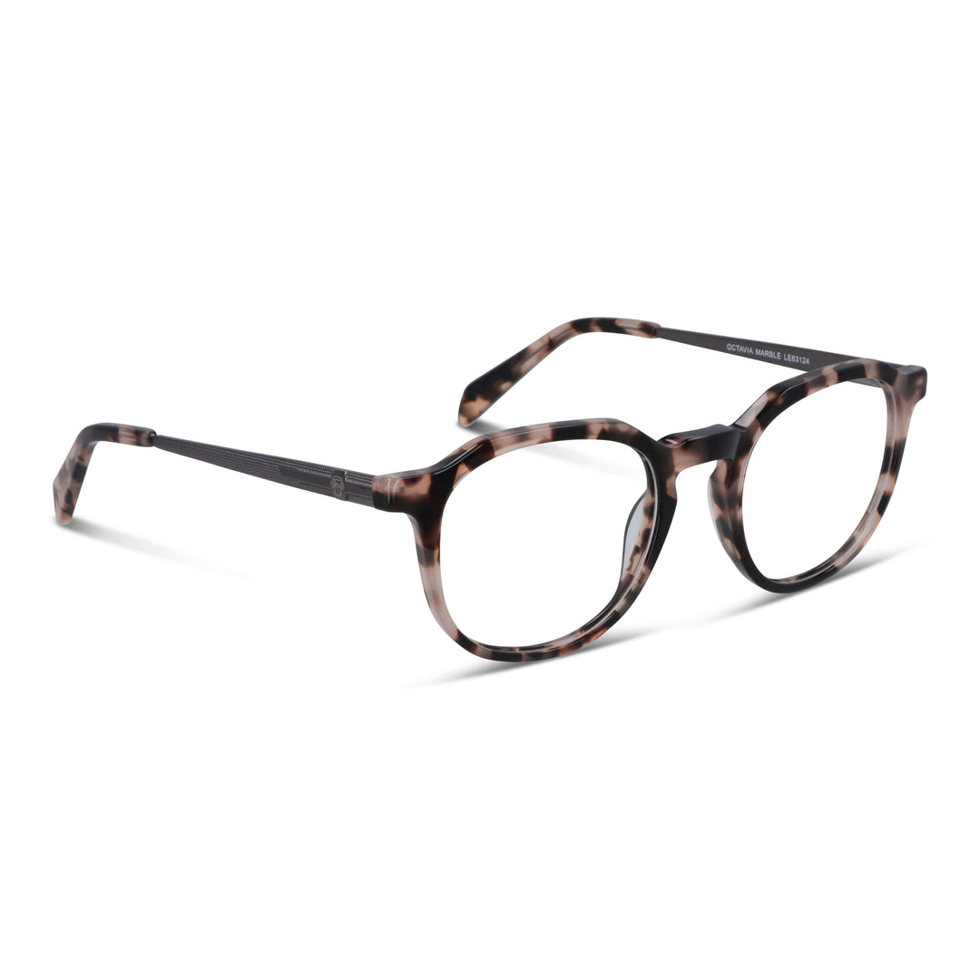 Eyeglasses frames optical octagonales geometricos men women sustainable acetate Bonoboss #color_marble