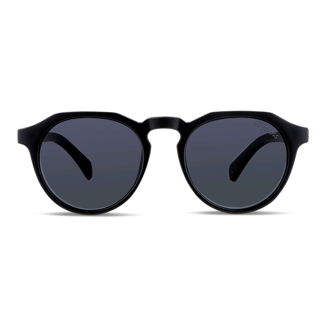 Sunglasses hexagonales polarized with wooden temples men and women with color lenses black Bonoboss #color_negro