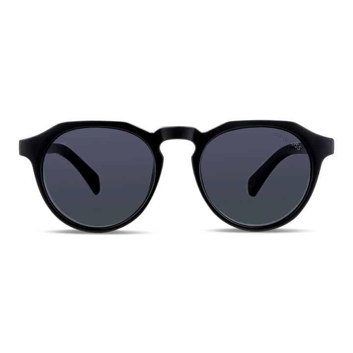 Sunglasses hexagonales polarized with wooden temples men and women with color lenses black Bonoboss #color_negro