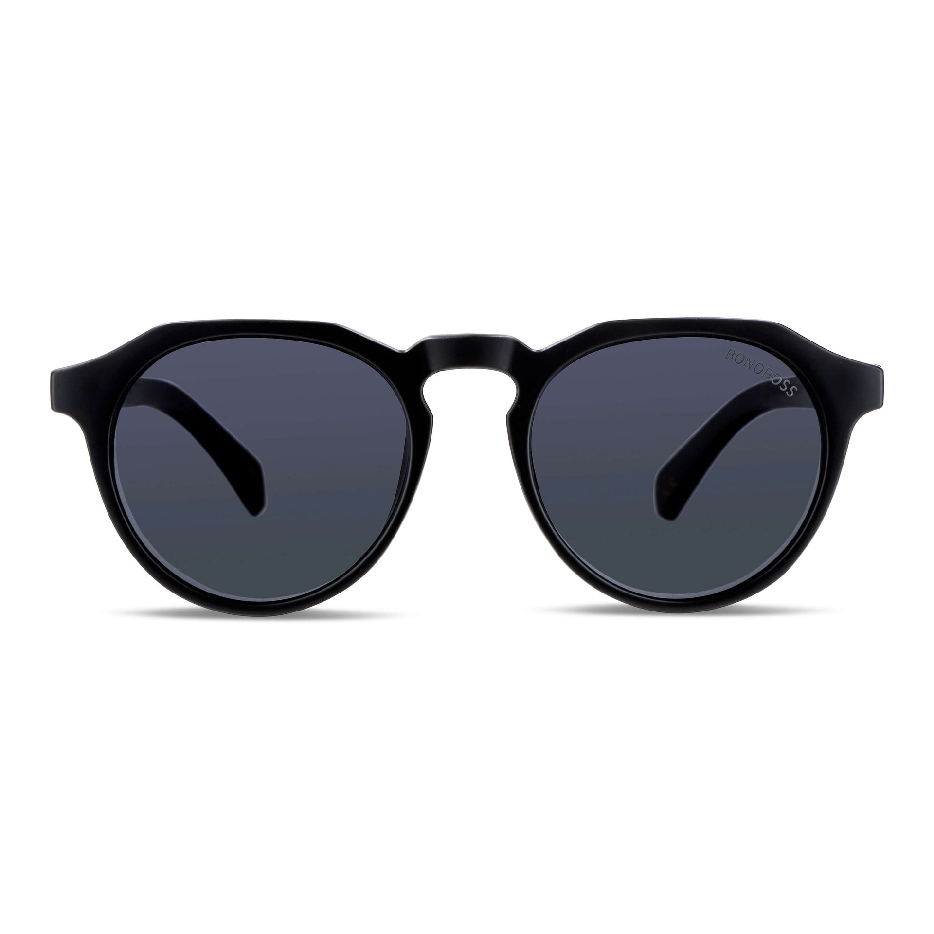 anteojos de sol hexagonales polarizados con patas de madera de hombre y mujer con lentes de color negros #color-marco_negro