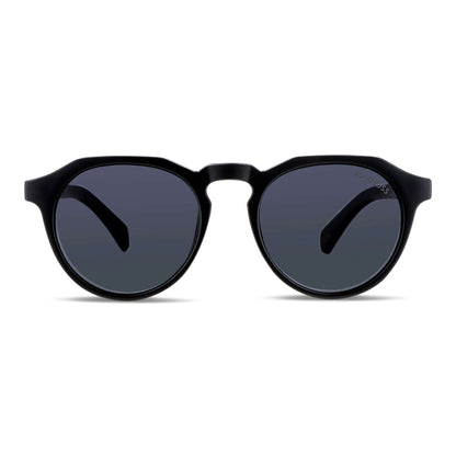 anteojos de sol hexagonales polarizados con patas de madera de hombre y mujer con lentes de color negros #color-marco_negro