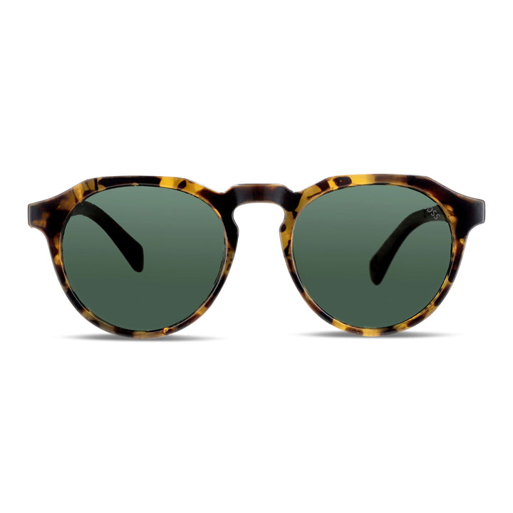 Sunglasses hexagonales polarized with wooden temples men and women with color lenses green or g15 Bonoboss #color_carey