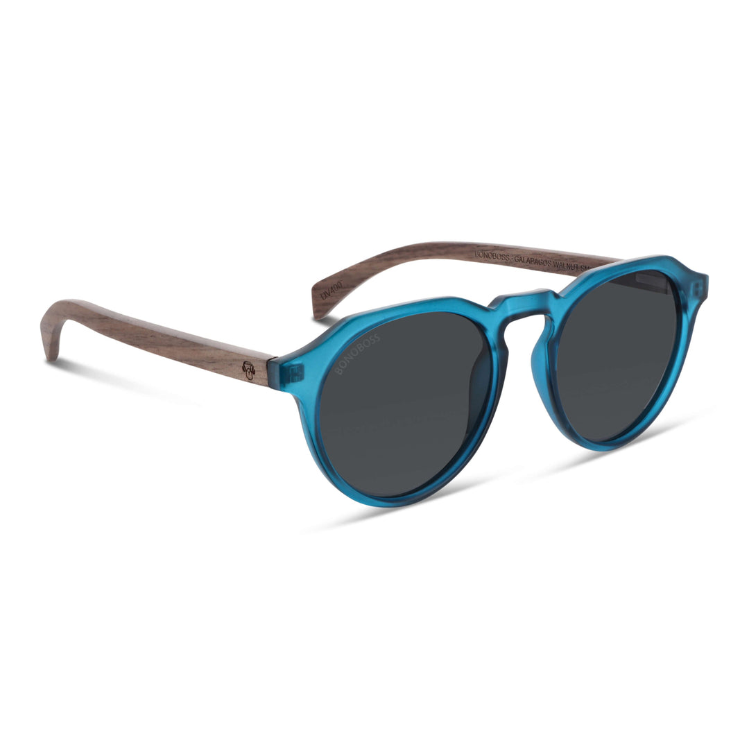 Sunglasses hexagonales polarized with wooden temples men and women with color lenses green or g15 Bonoboss #color_carey