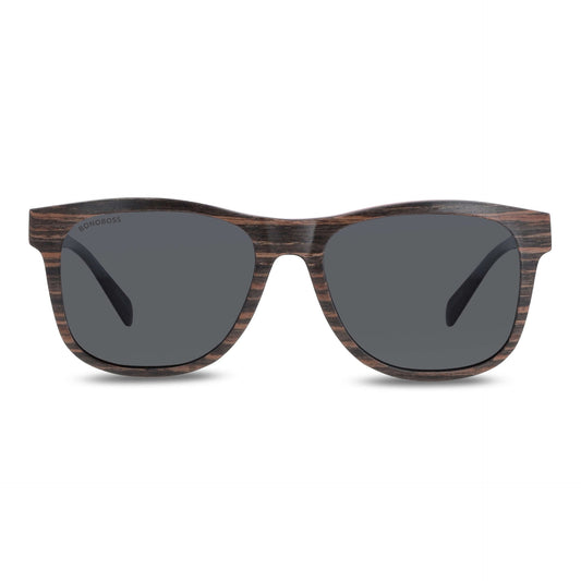 lentes anteojos de sol cuadrados rectangulares de madera color cristal color negro para hombre 