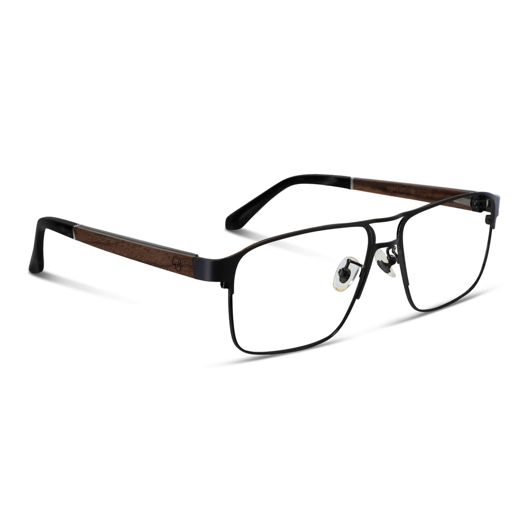 Lenses metalicos rectangular stainless steel wood optical prescription bifocales multifocales men women retro vision sustainable mayorista distribuidor.jpg Bonoboss #color_negro