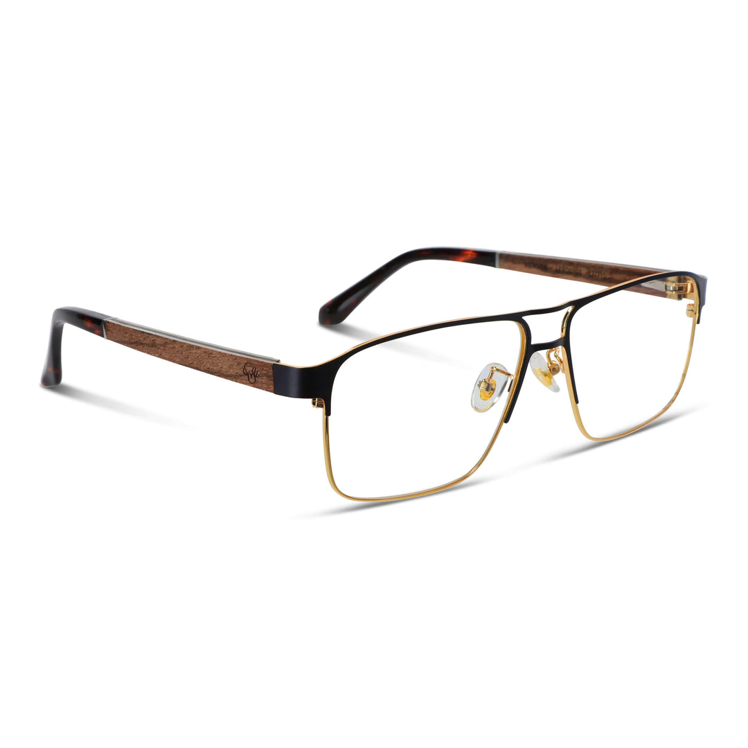 Lenses metalicos rectangular stainless steel wood optical prescription bifocales multifocales men women retro vision sustainable mayorista distribuidor.jpg Bonoboss #color_dorado